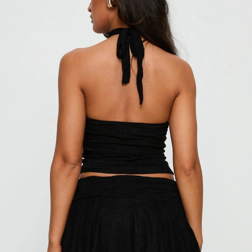 NWT Princess Polly Raeann Scarf Detail One Shoulder Top Black, 2 - Picture 3 of 7